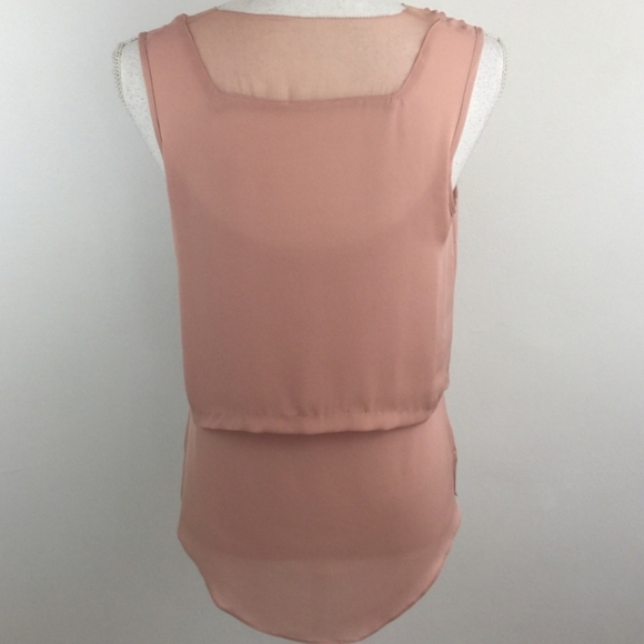 BECKEN 100% SILK FLOWY TOP W/OVERLAY - Picture 4 of 6